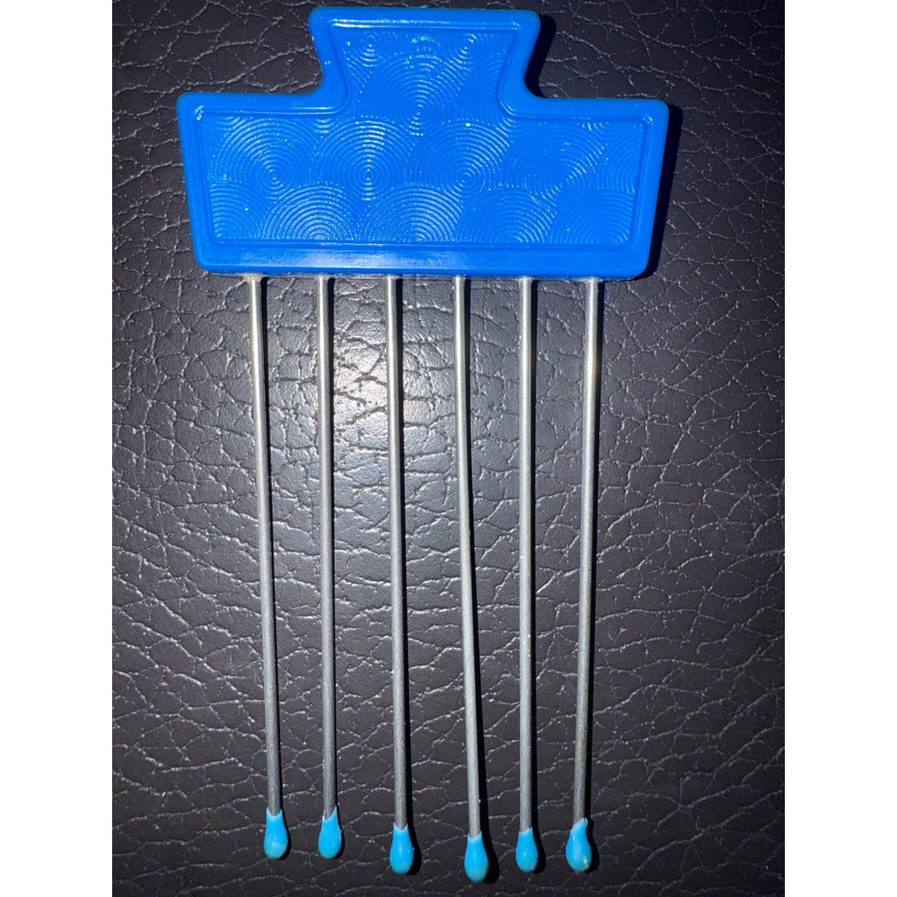 Vintage Goody Hair Pick Comb Blue Plastic Handle 6 Prong Hair Styling Tool - Picture 2 of 5